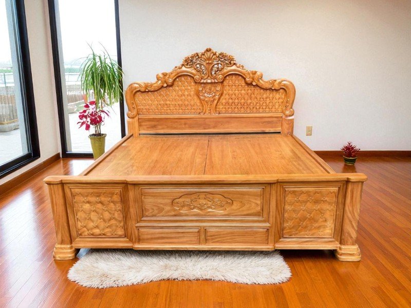 Giường gỗ sồi nga 2mx2m2: Ưu đãi mùa – chất lượng cao 23 Giường gỗ sồi nga 2mx2m2