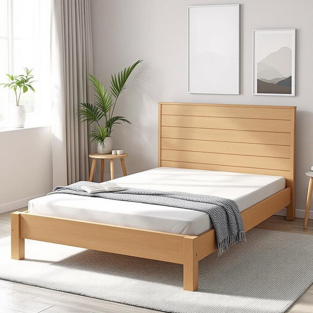 Giường Gỗ Đơn Giản Giá Rẻ - Đẹp Bền 2025 21 Giường gỗ