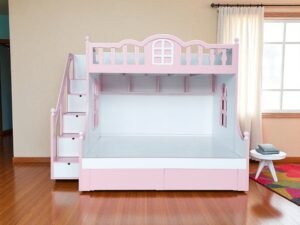 Giường tầng cho bé gái có cầu trượt