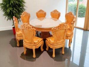 Bàn ăn gỗ sồi 6 ghế giá rẻ TPHCM bền đẹp cho gia đình 12 Bàn ăn gỗ sồi 6 ghế