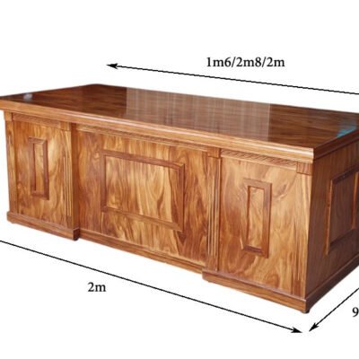 Bàn làm việc gỗ tự nhiên MS 3255 Bàn làm việc gỗ tự nhiên vân hương xám