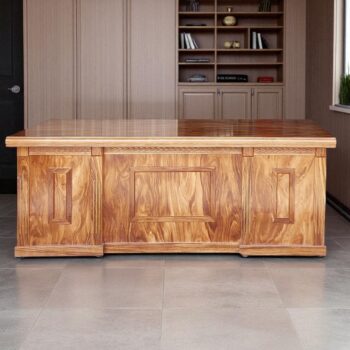 Bàn làm việc gỗ tự nhiên vân hương xám