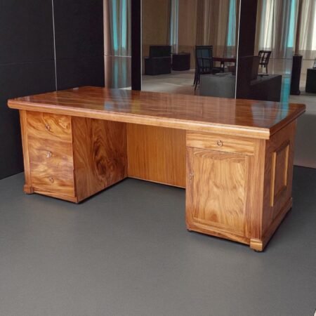 Bàn làm việc gỗ tự nhiên vân hương xám