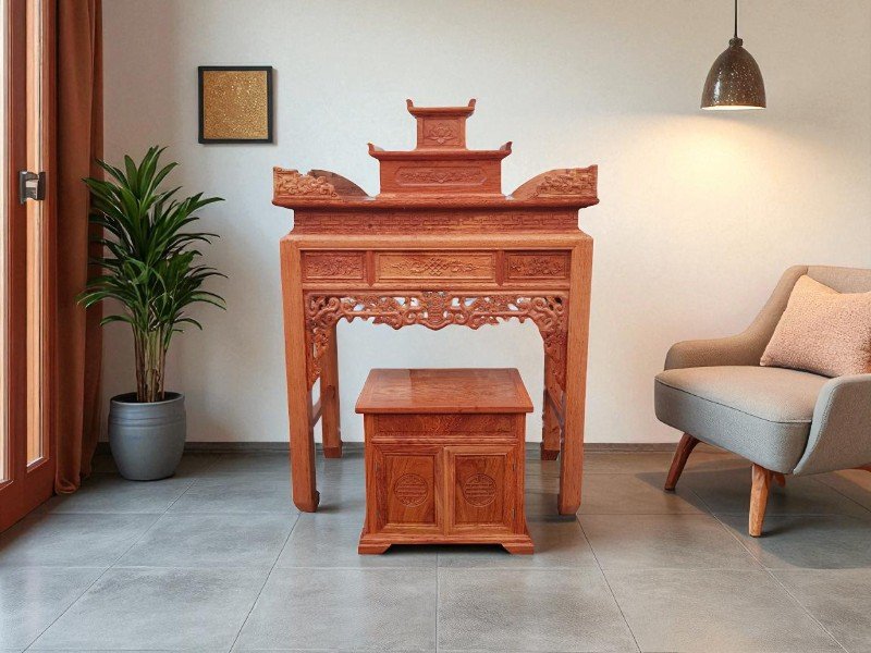 Bàn thờ gỗ đẹp sang trọng cho mọi gia đình Việt 6 Bàn thờ gỗ đẹp