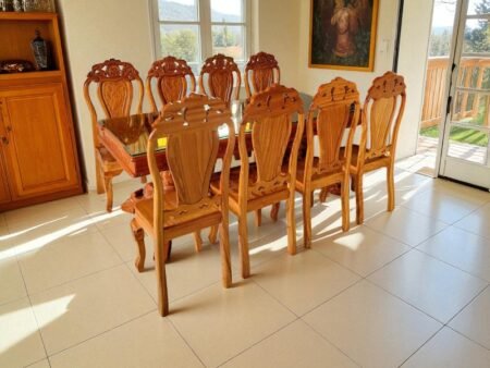 Bộ bàn ăn 8 ghế gỗ gõ đỏ