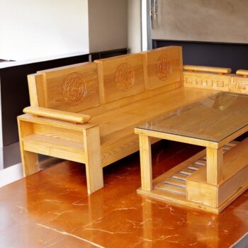 Bộ ghế sa lông gỗ MS 3265 Bộ ghế sa lông gỗ sồi tự nhiên