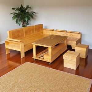 Bộ ghế sa lông gỗ sồi tự nhiên