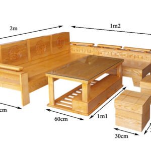 Bộ ghế sa lông gỗ sồi tự nhiên
