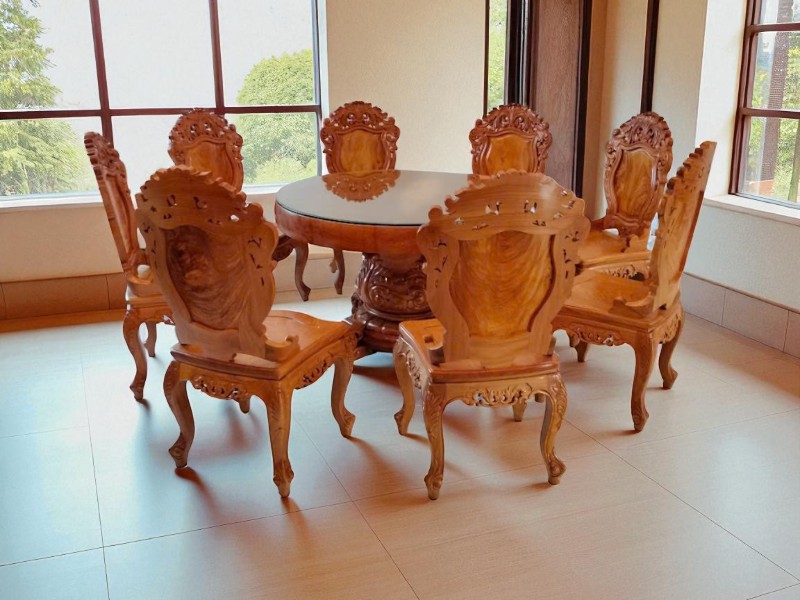 Ghế bàn ăn gỗ đẹp bền chắc cho không gian bếp 5 Ghế bàn ăn gỗ