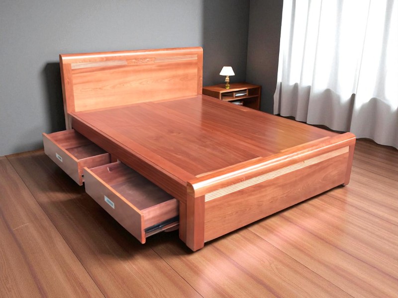 Giá giường gỗ xoan đào 1m8x2m chất lượng cho gia đình 4 Giá giường gỗ xoan đào 1m8x2m