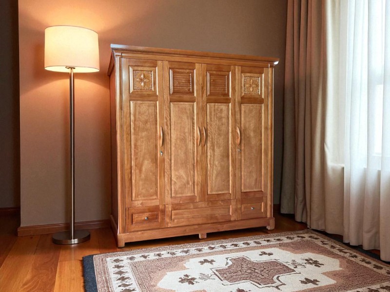 Giá tủ quần áo gỗ công nghiệp 4 cánh đẹp và bền 6 Giá tủ quần áo gỗ công nghiệp 4 cánh