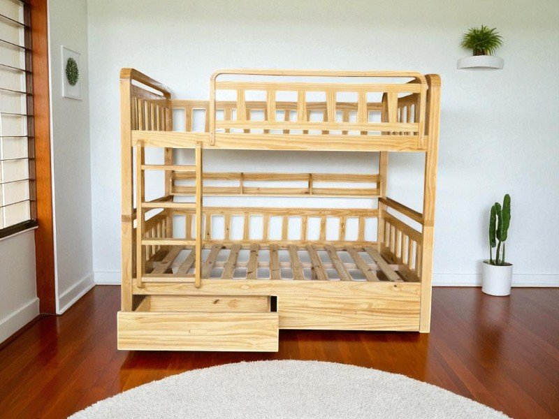 Giường gỗ 2 tầng người lớn chắc chắn bền đẹp 2 Giường gỗ 2 tầng người lớn