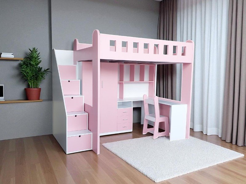 Giường hai tầng có cầu trượt an toàn cho bé 3 Giường hai tầng có cầu trượt