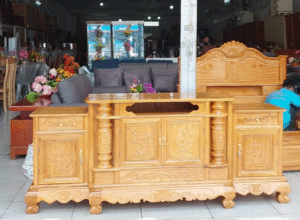 Kệ tivi phòng khách bằng gỗ 2025