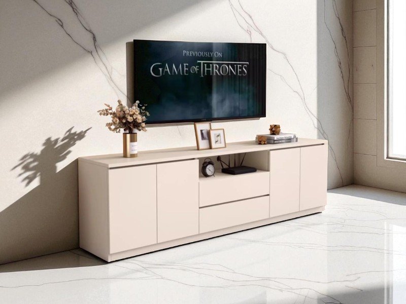 Kệ tivi phòng khách bằng gỗ 2025 – Xu hướng thiết kế mới nhất 22 Kệ tivi phòng khách bằng gỗ