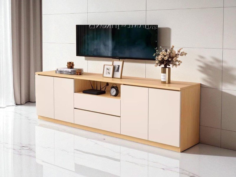 Kệ tivi phòng khách bằng gỗ 2025 – Xu hướng thiết kế mới nhất 19 Kệ tivi phòng khách bằng gỗ