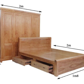 Kích thước giường tủ phòng ngủ gỗ