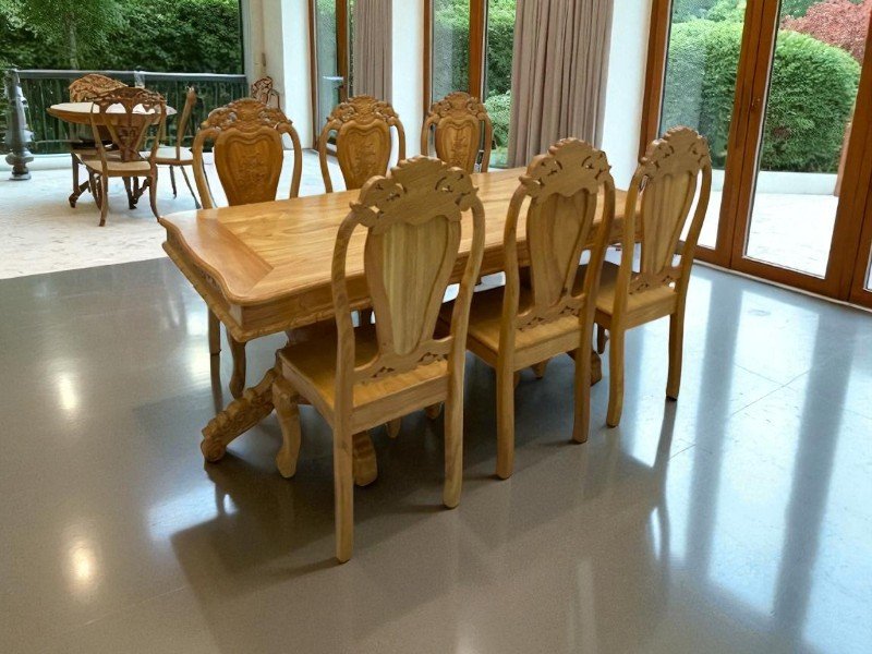 9 lỗi phong thủy thường gặp với bàn ăn gỗ 2 Lỗi phong thủy thường gặp với bàn ăn gỗ