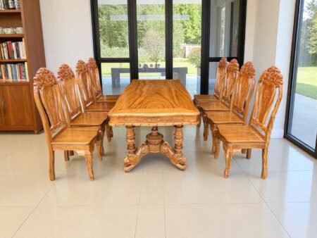 Mẫu bàn ghế ăn gỗ tự nhiên đẹp