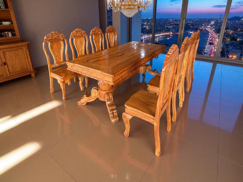 Những mẫu bàn ghế ăn gỗ tự nhiên đẹp cho phòng bếp 4 Mẫu bàn ghế ăn gỗ tự nhiên đẹp