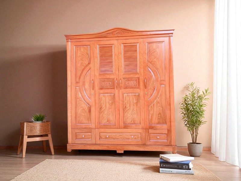 Mẫu tủ quần áo gỗ tự nhiên 5 cánh sang trọng hiện đại 2 Mẫu tủ quần áo gỗ tự nhiên 5 cánh