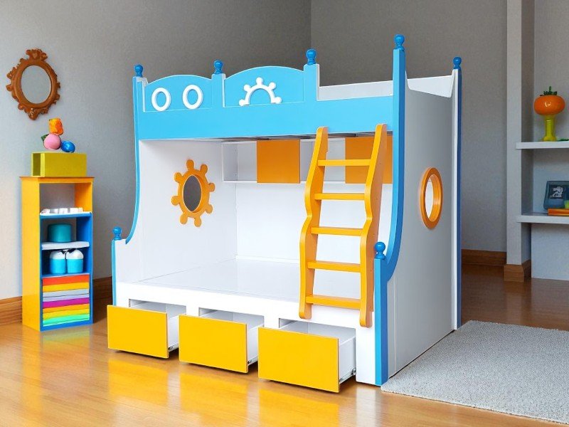 Phòng ngủ giường tầng cho bé gái