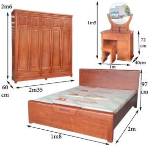 Trọn bộ phòng ngủ gỗ tự nhiên MS 3259 11 Trọn bộ phòng ngủ gỗ tự nhiên cao cấp