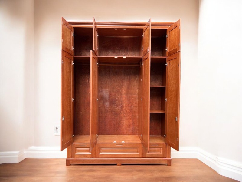 Tủ gỗ ép 3 cánh tiện lợi giá rẻ cho gia đình 2 Tủ gỗ ép 3 cánh