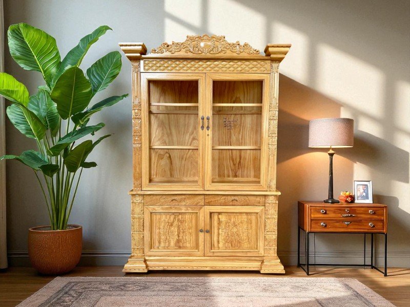 Tủ rượu gỗ công nghiệp đẹp bền bỉ cho gia đình 3 Tủ rượu gỗ công nghiệp đẹp