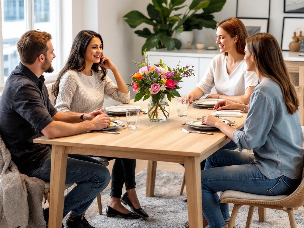 Bàn Ăn Gỗ 4 Người – Lựa Chọn Hoàn Hảo Cho Gia Đình 23 Bàn Ăn Gỗ 4 Người