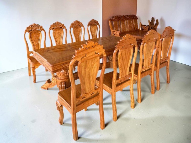 Bộ Bàn Ghế Ăn Cơm Gia Đình Gỗ Tự Nhiên: 4, 6, 8 Ghế Đẹp 2026 Bộ Bàn Ghế Ăn Cơm Gia Đình Gỗ Tự Nhiên