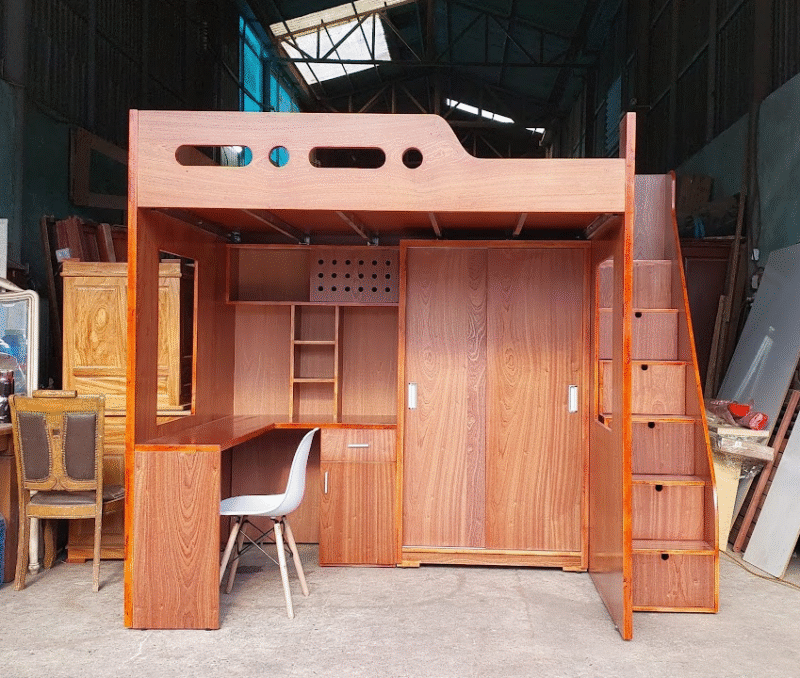 Giường 2 Tầng Có Bàn Học Thông Minh Cho Phòng Ngủ Hiện Đại 1 Giường 2 tầng có bàn học