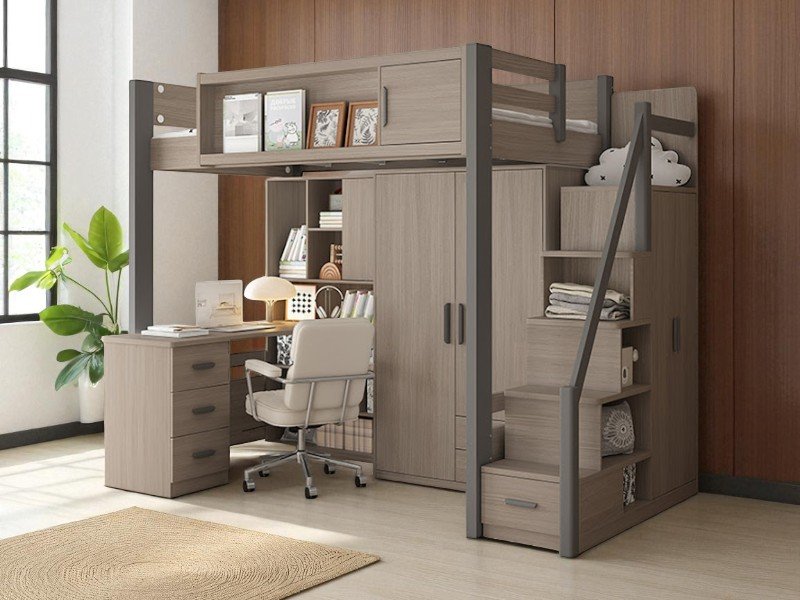 Giường 2 Tầng Có Bàn Học Thông Minh Cho Phòng Ngủ Hiện Đại 14 Giường 2 tầng có bàn học