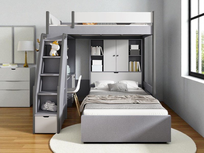 Giường 2 Tầng Có Bàn Học Thông Minh Cho Phòng Ngủ Hiện Đại 13 Giường 2 tầng có bàn học