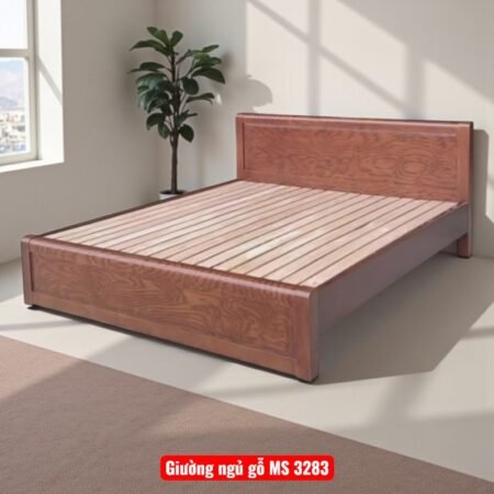 Giường Ngủ Gỗ Sồi Sơn Màu Gỗ Óc Chó