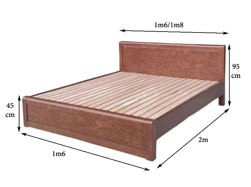 Giường Ngủ Gỗ Sồi Sơn Màu Gỗ Óc Chó MS 3283 4 Giường Ngủ Gỗ Sồi Sơn Màu Gỗ Óc Chó