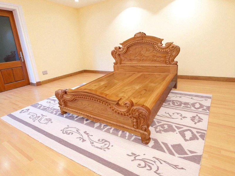 Giường gỗ tân cổ điển sang trọng và tinh tế 4 Giường gỗ tân cổ điển