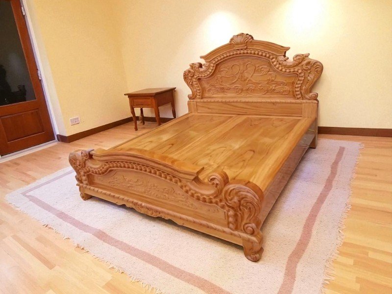 Giường gỗ xoan đào 2mx2m2 bền đẹp tự nhiên 6 Giường gỗ xoan đào 2mx2m2