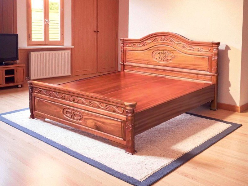 Giường gỗ xoan đào 2mx2m2 bền đẹp tự nhiên 4 Giường gỗ xoan đào 2mx2m2