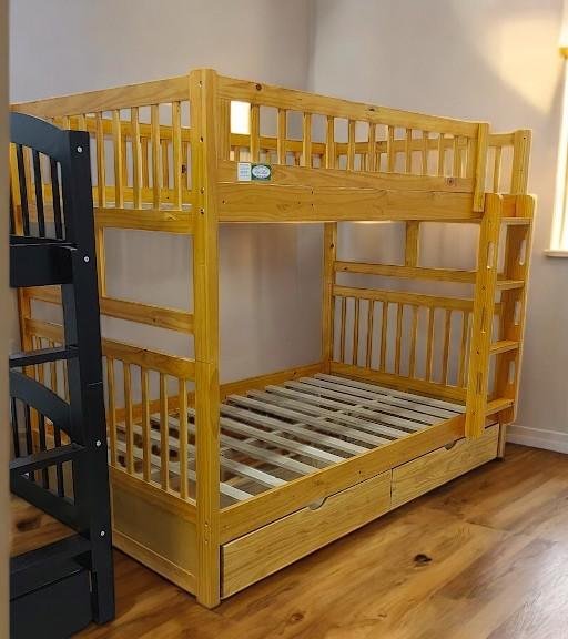 Giường tầng gỗ 2 tầng đa năng có hộc tủ