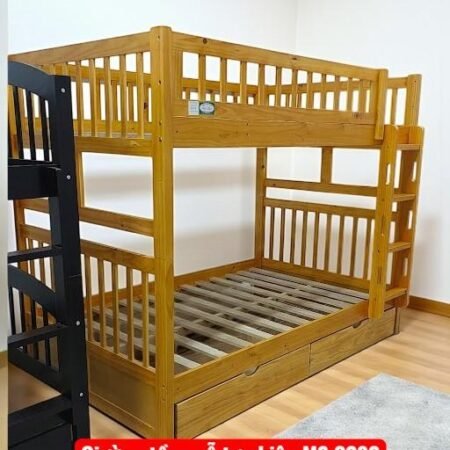 Giường tầng gỗ 2 tầng đa năng có hộc tủ