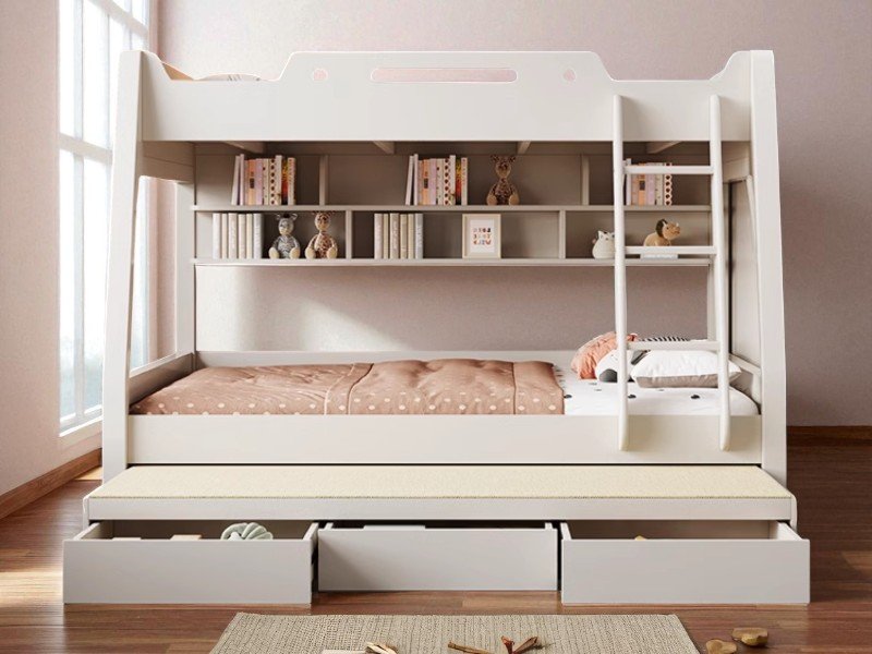 6 mẫu giường tầng màu hồng có cầu trượt đẹp cho bé gái 8 Giường tầng màu hồng có cầu trượt
