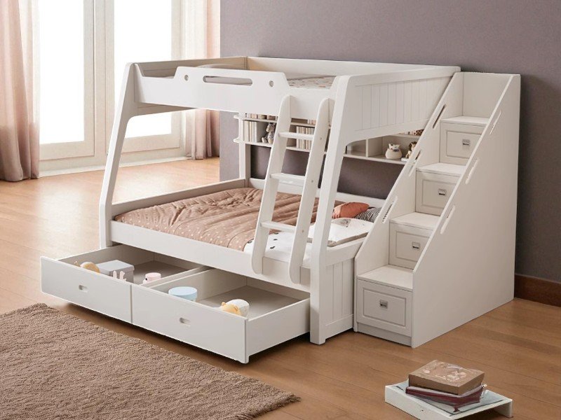 6 mẫu giường tầng màu hồng có cầu trượt đẹp cho bé gái 22 Giường tầng màu hồng có cầu trượt