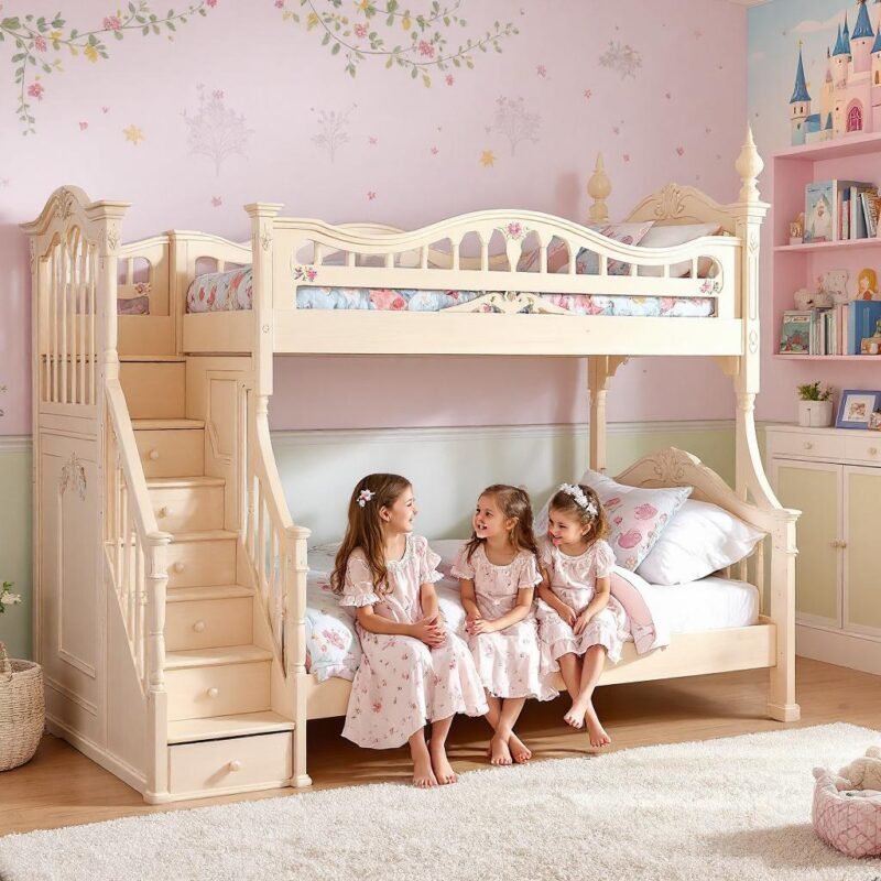 Giường tầng thiết kế công chúa phong cách châu Âu