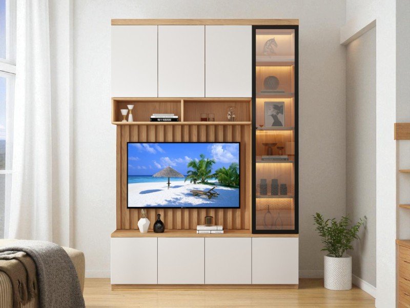 Kệ Tivi Tân Cổ Điển Gỗ Tự Nhiên