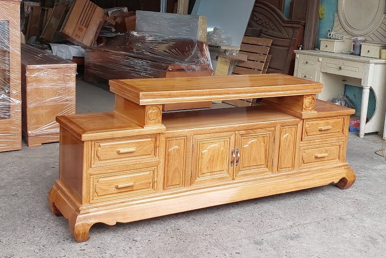 Kệ Tivi Tân Cổ Điển Gỗ Tự Nhiên