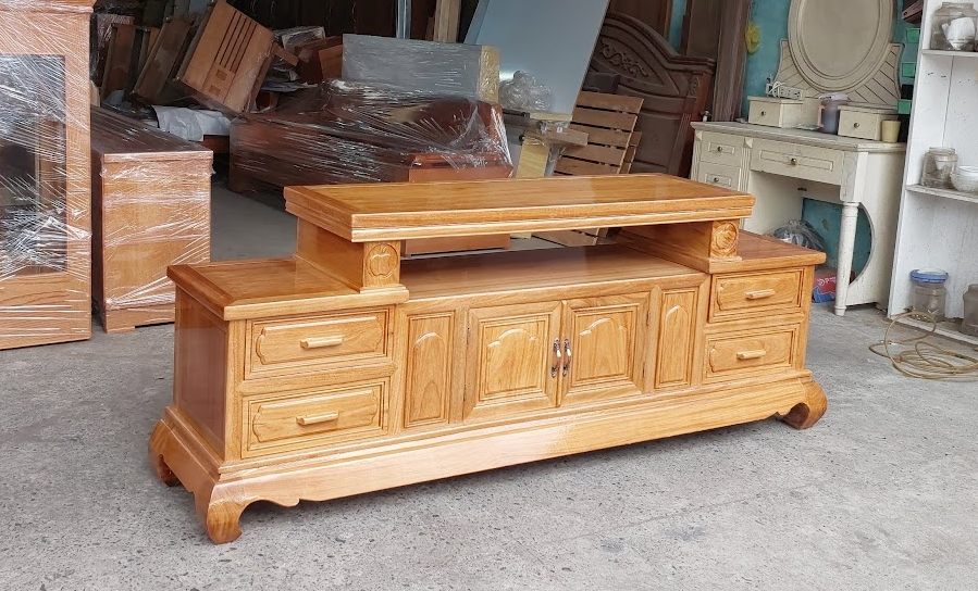 Kệ Tivi Gỗ Xoan Đào 2m4 Sang Trọng Hiện Đại 11 Kệ tivi gỗ xoan đào 2m4