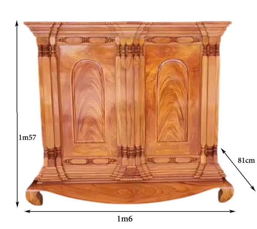 Kích thước tủ thờ 15 trụ gỗ gõ đỏ