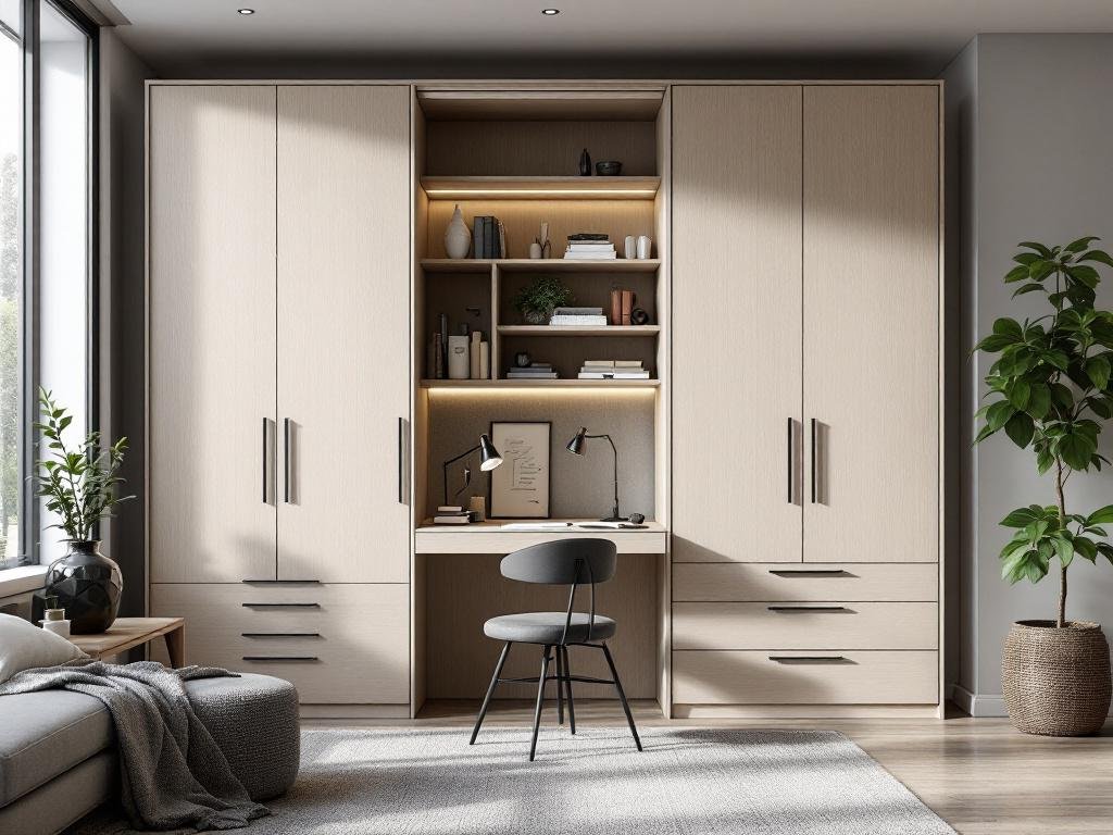 Mẫu Tủ Quần Áo Hiện Đại 2025: 99+ Thiết Kế Đẹp, Tiện Nghi Cho Mọi Không Gian 22 Tủ Quần Áo Kết Hợp Bàn HọcBàn Làm Việc