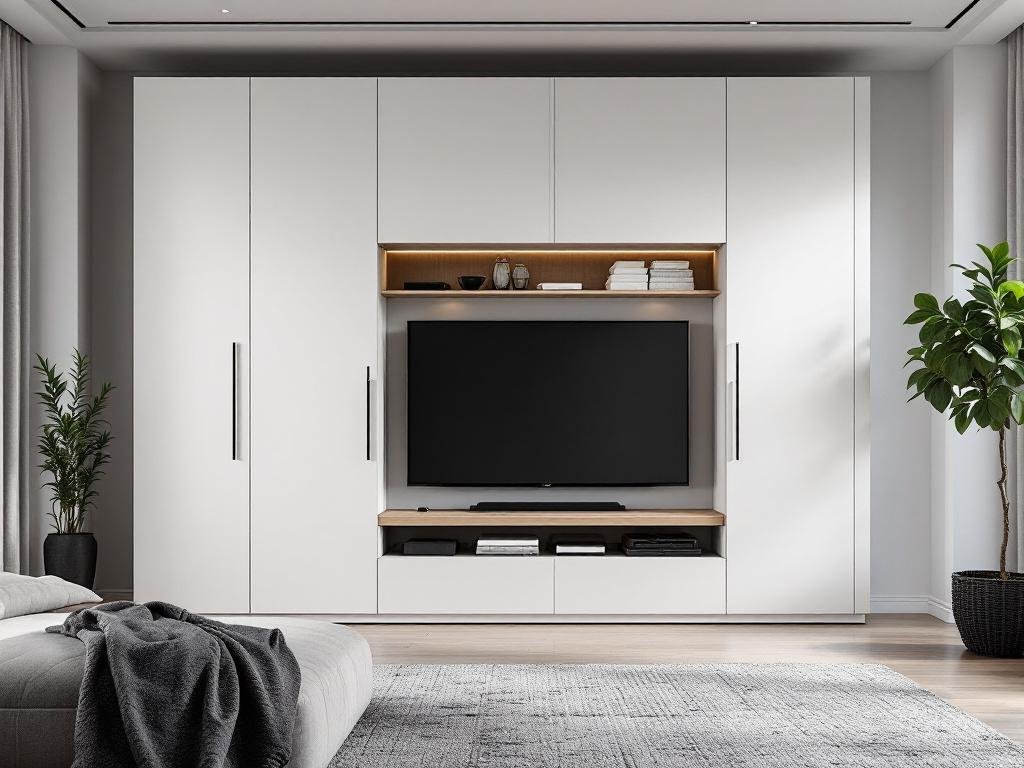 Mẫu Tủ Quần Áo Hiện Đại 2025: 99+ Thiết Kế Đẹp, Tiện Nghi Cho Mọi Không Gian 21 Tủ Quần Áo Kết Hợp Kệ Tivi